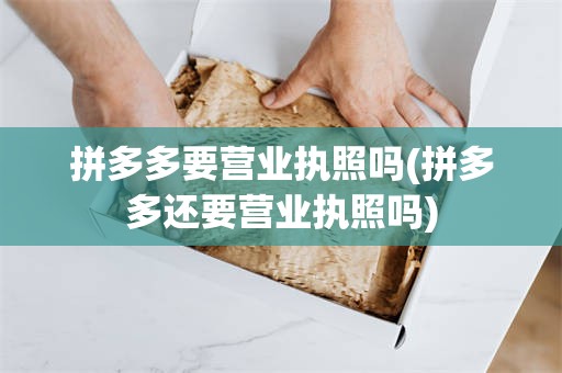 拼多多要营业执照吗(拼多多还要营业执照吗)