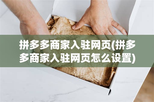 拼多多商家入驻网页(拼多多商家入驻网页怎么设置)