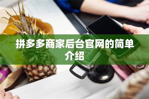 拼多多商家后台官网的简单介绍