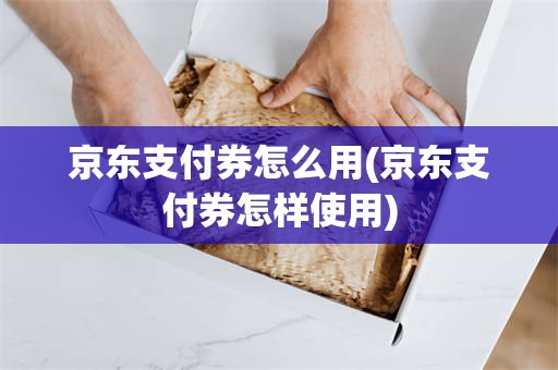 京东支付券怎么用(京东支付券怎样使用)