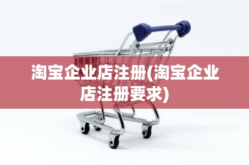 淘宝企业店注册(淘宝企业店注册要求)