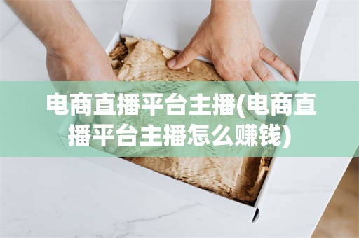 电商直播平台主播(电商直播平台主播怎么赚钱)